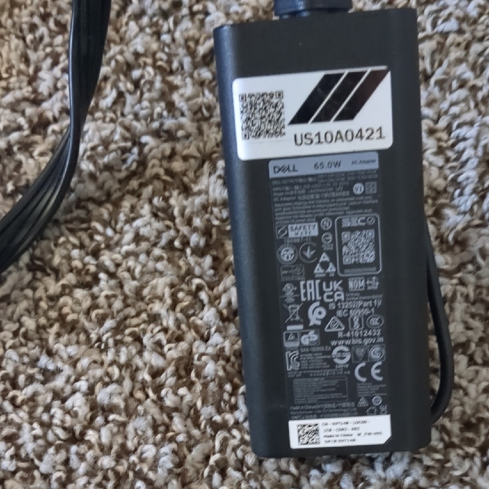Dell Black Power Adapter with Cord